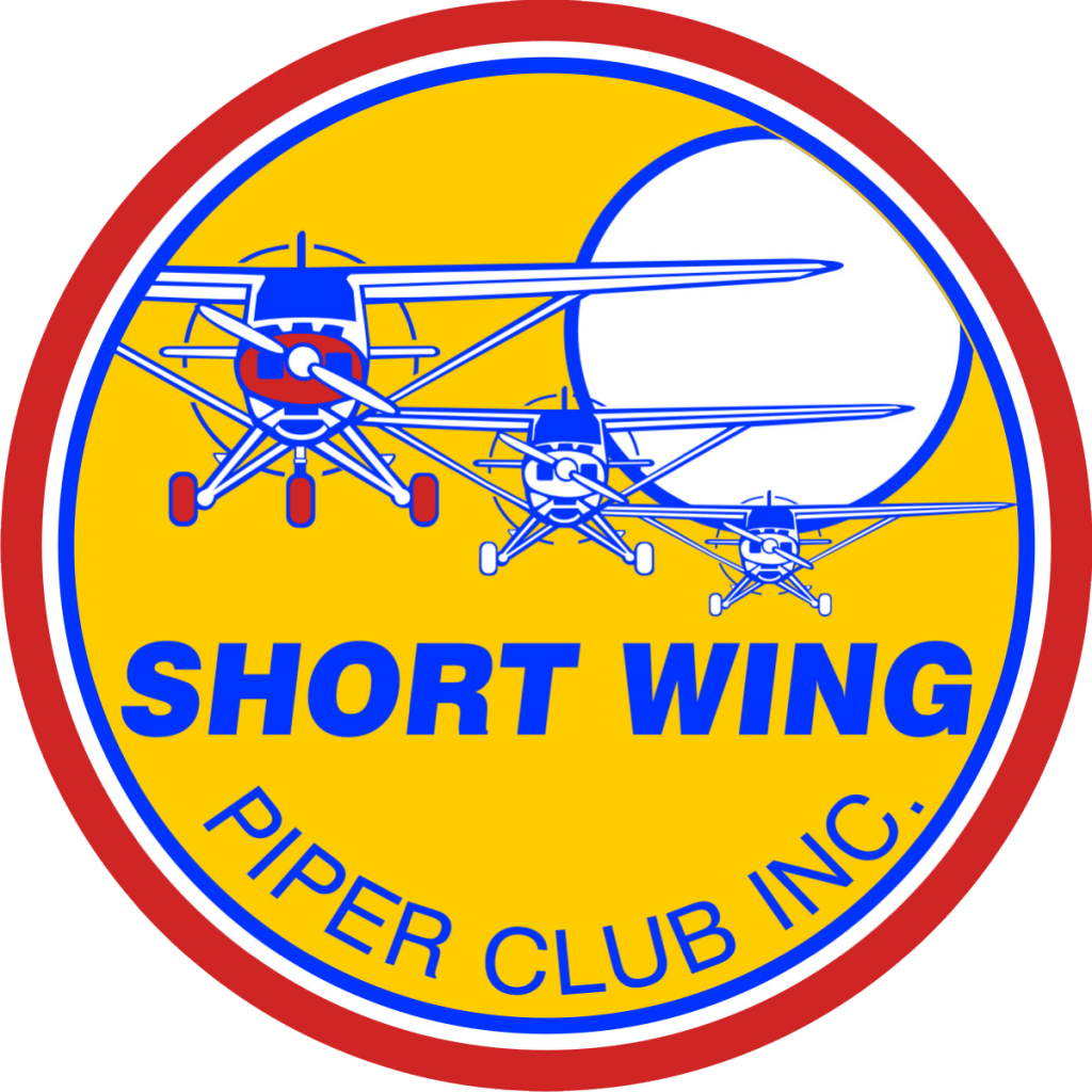 Short Wing Piper Club logo depicting three short wing pipers flying above the words Short Wing Piper Club Inc.